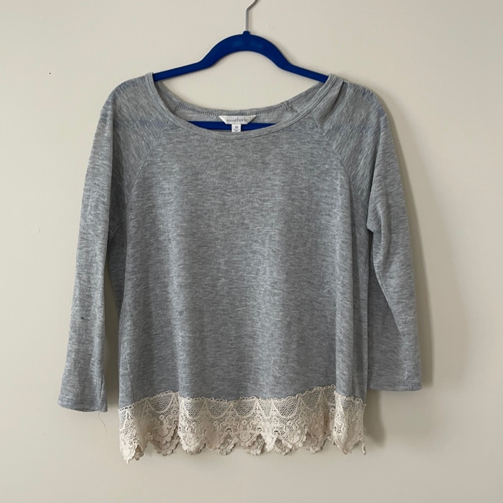 Lace Tunic Grey Shirt